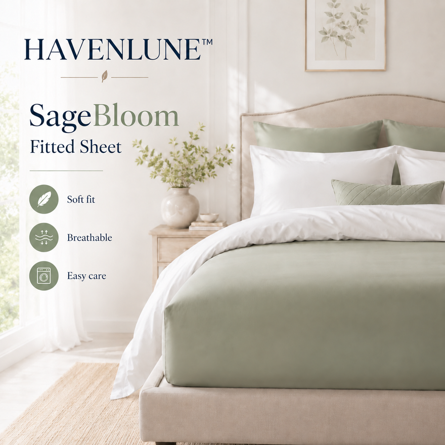 HAVENLUNE™ SageBloom Fitted Sheet