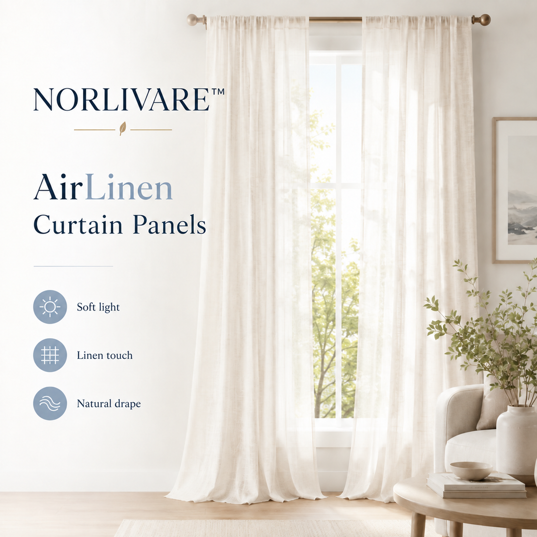 HAVENLUNE™ AirLinen Curtain Panels