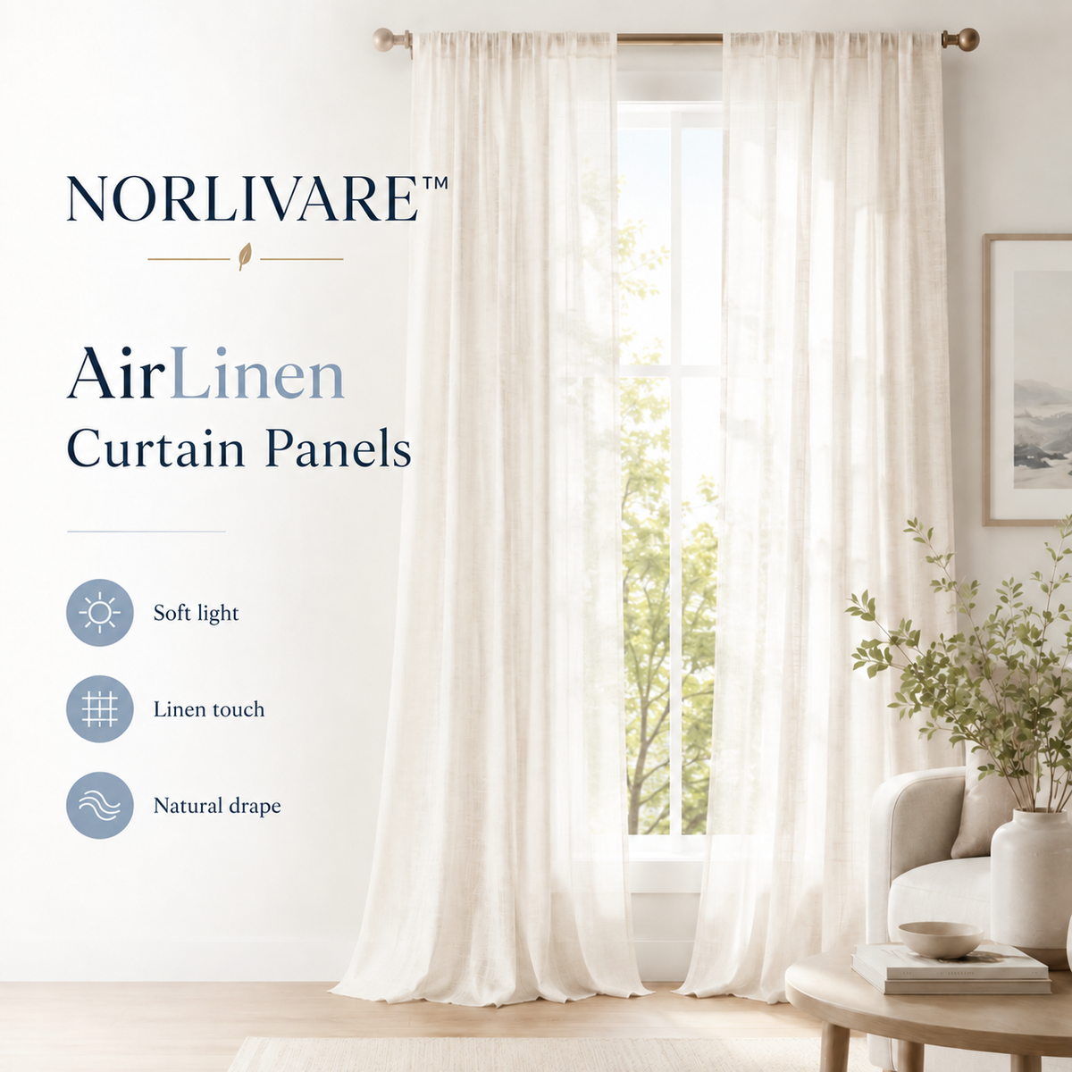 HAVENLUNE™ AirLinen Curtain Panels