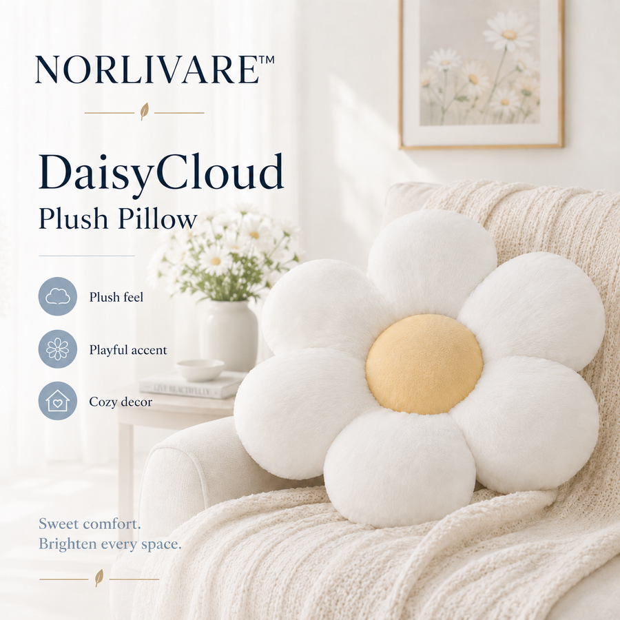 HAVENLUNE™ DaisyCloud Plush Pillow