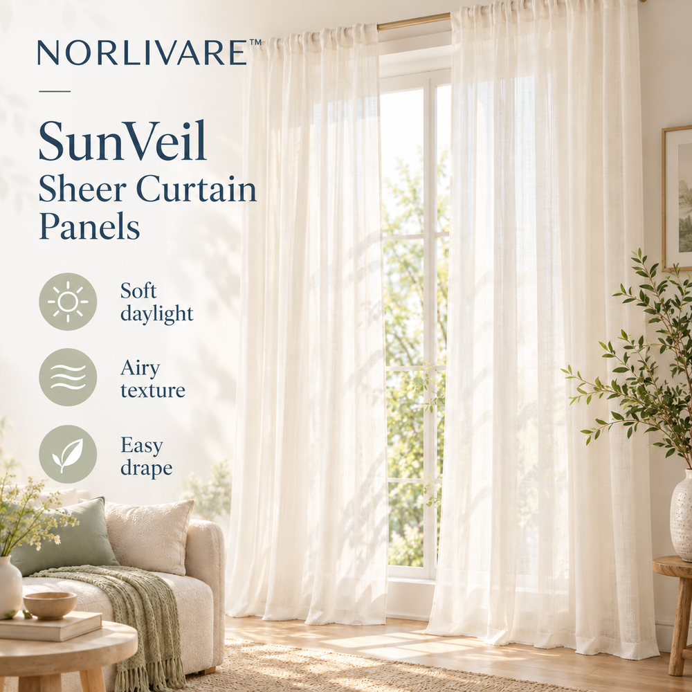 HAVENLUNE™ SunVeil Sheer Curtain Panels