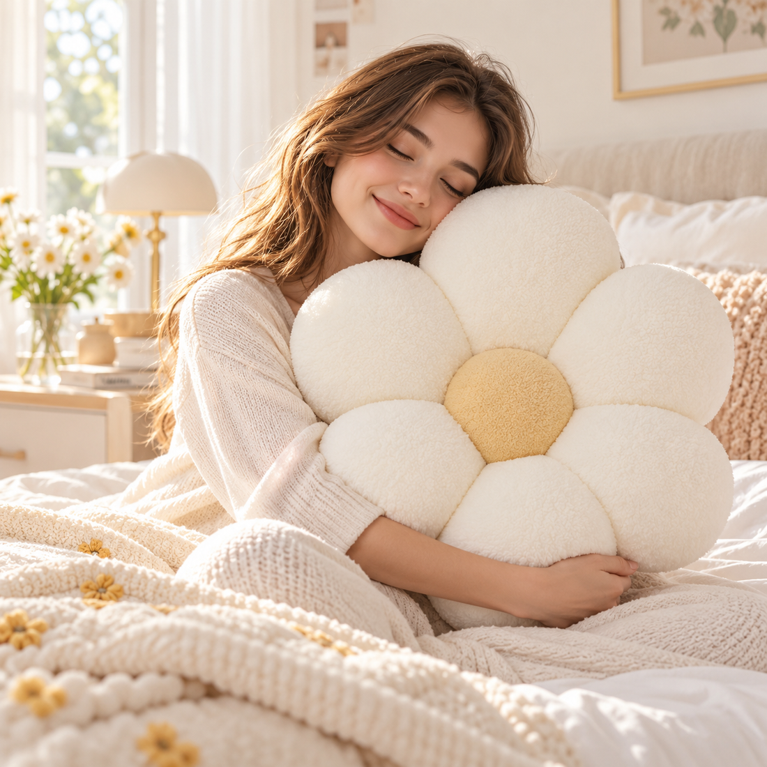 HAVENLUNE™ DaisyCloud Plush Pillow